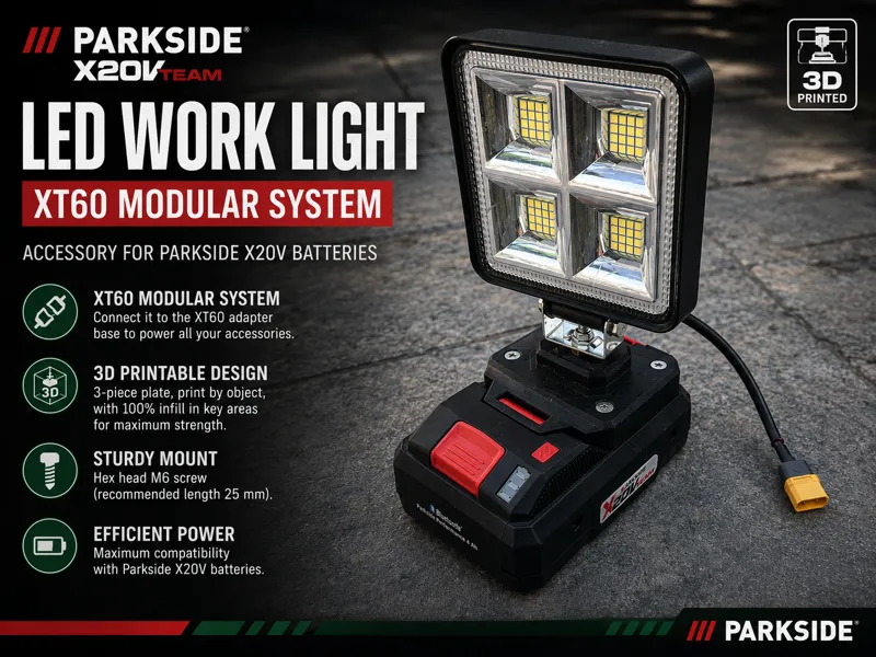 Parkside X20V LED Work Light – XT60H System