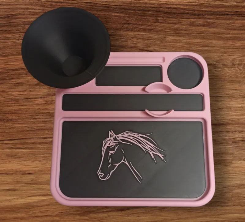 Rolling pipe tray with removable ash cup
