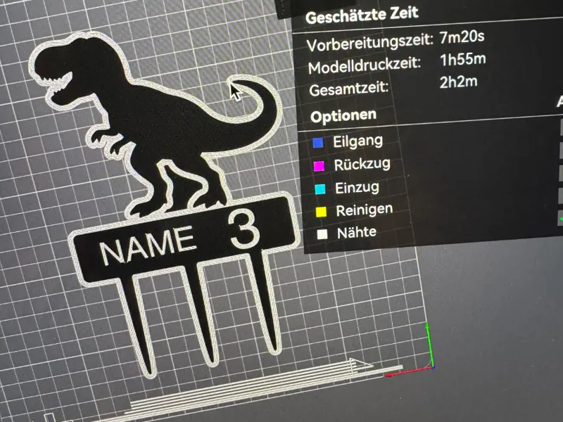 Dinosaurier Caketopper personalisierbar Trex