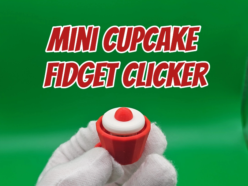Mini Cupcake Fidget Clicker Keychain