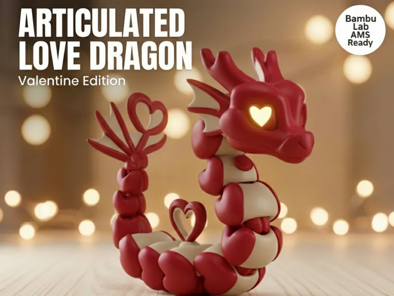 Valentine Heart-Link Dragon Fidget