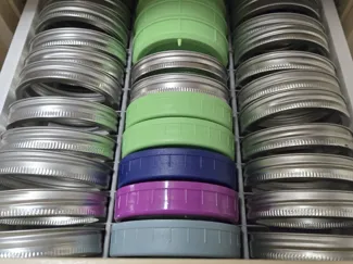 Mason Jar Lid Organizer for Kallax Gridfinity Base