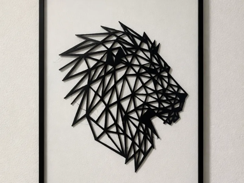 Geometric Lion Wall Art (Low-Poly Style)