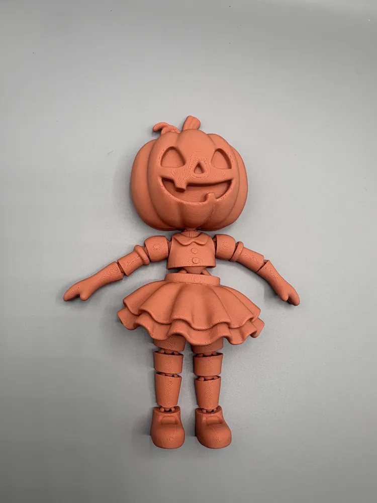Articulated Halloween Pumpkin Girl Fidget Toy - Free 3D Print Model ...