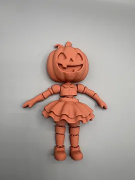 Objeto manipulable: Articulated Halloween Pumpkin Girl Fidget Toy — vista de referencia 3