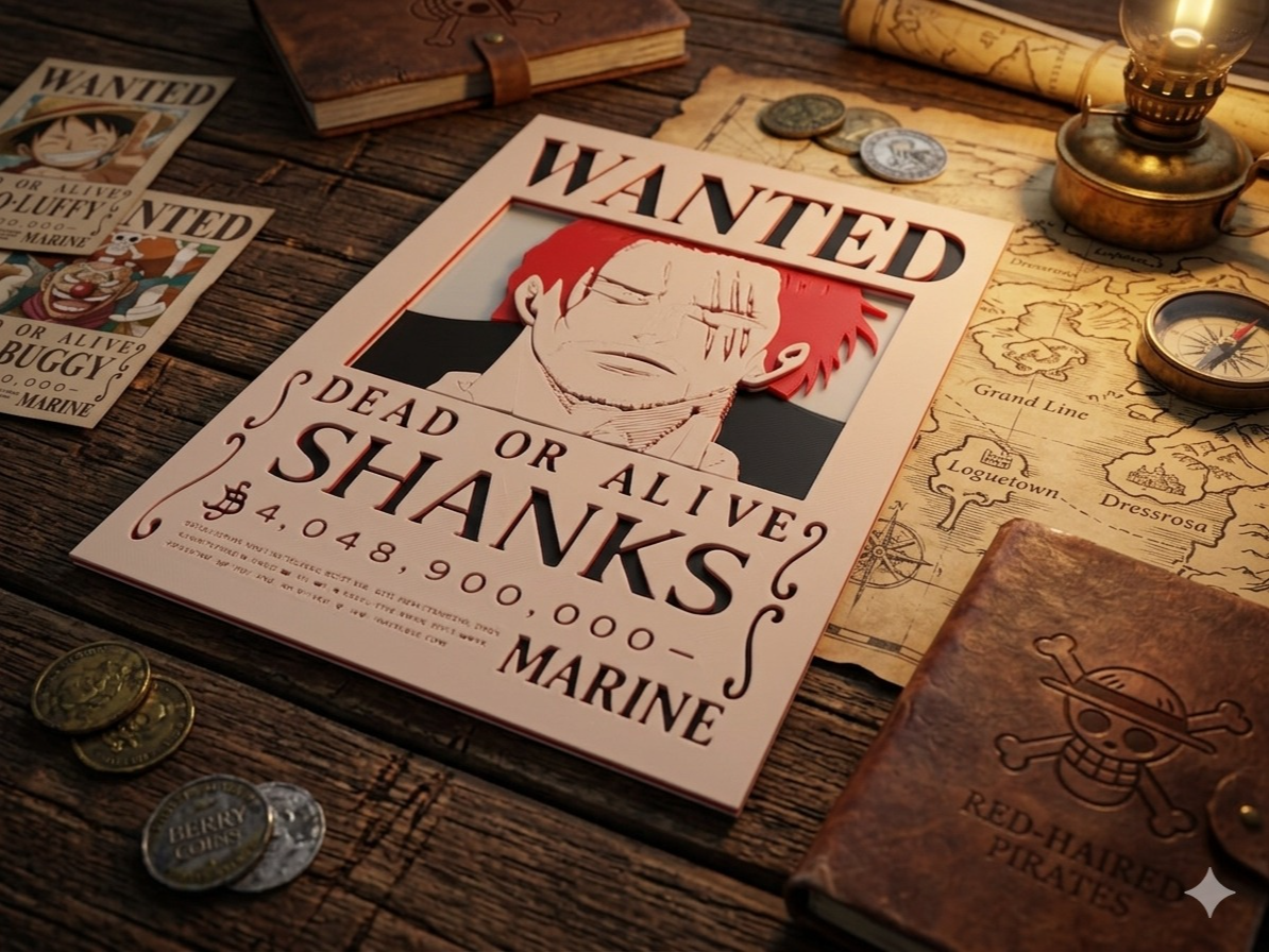 Shanks Wanted Poster | HueForge Multicolor