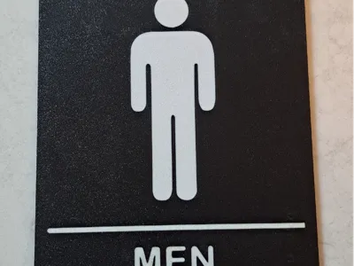 Men's Bathroom sign Face Down Print 