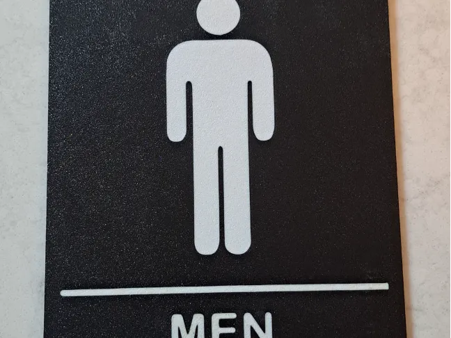 Men's Bathroom sign Face Down Print 