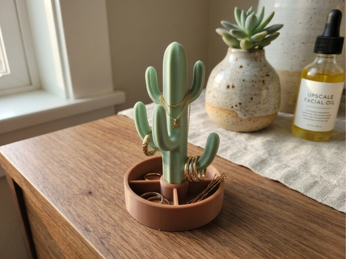 cactus-shaped jewelry storage rack
