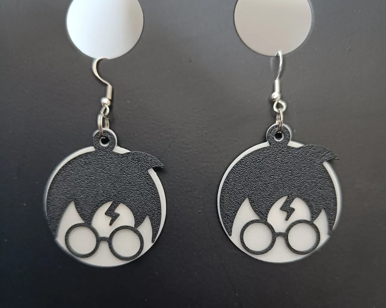 Harry Potter earrings disc with loop view 2