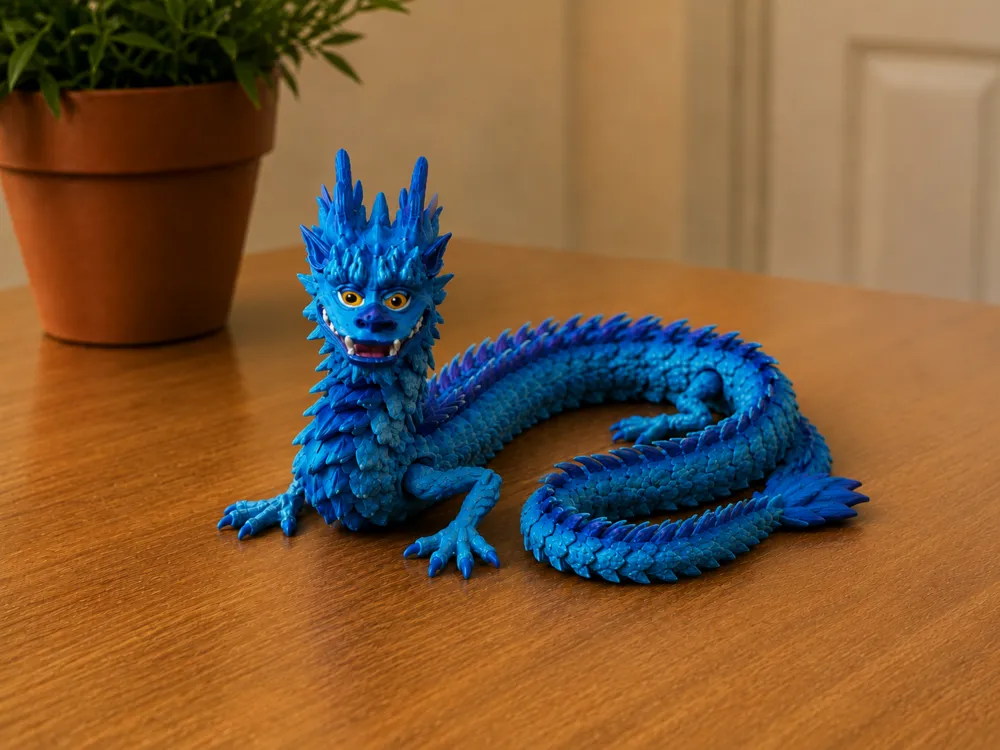 Articulated Dragon Flexible Fidget Toy - Free 3D Print Model - MakerWorld