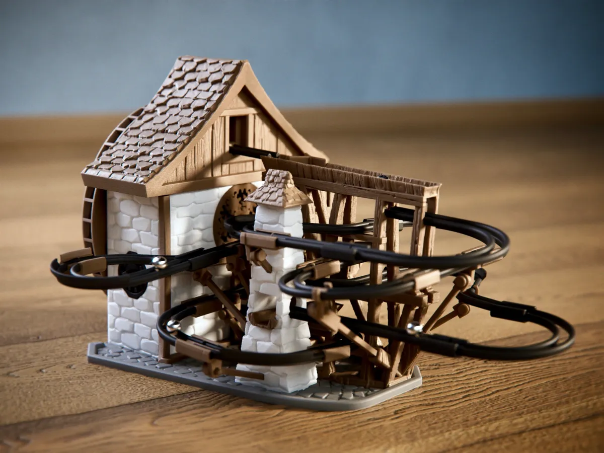 Water Mill Marble Run - Free 3D Print Model - MakerWorld