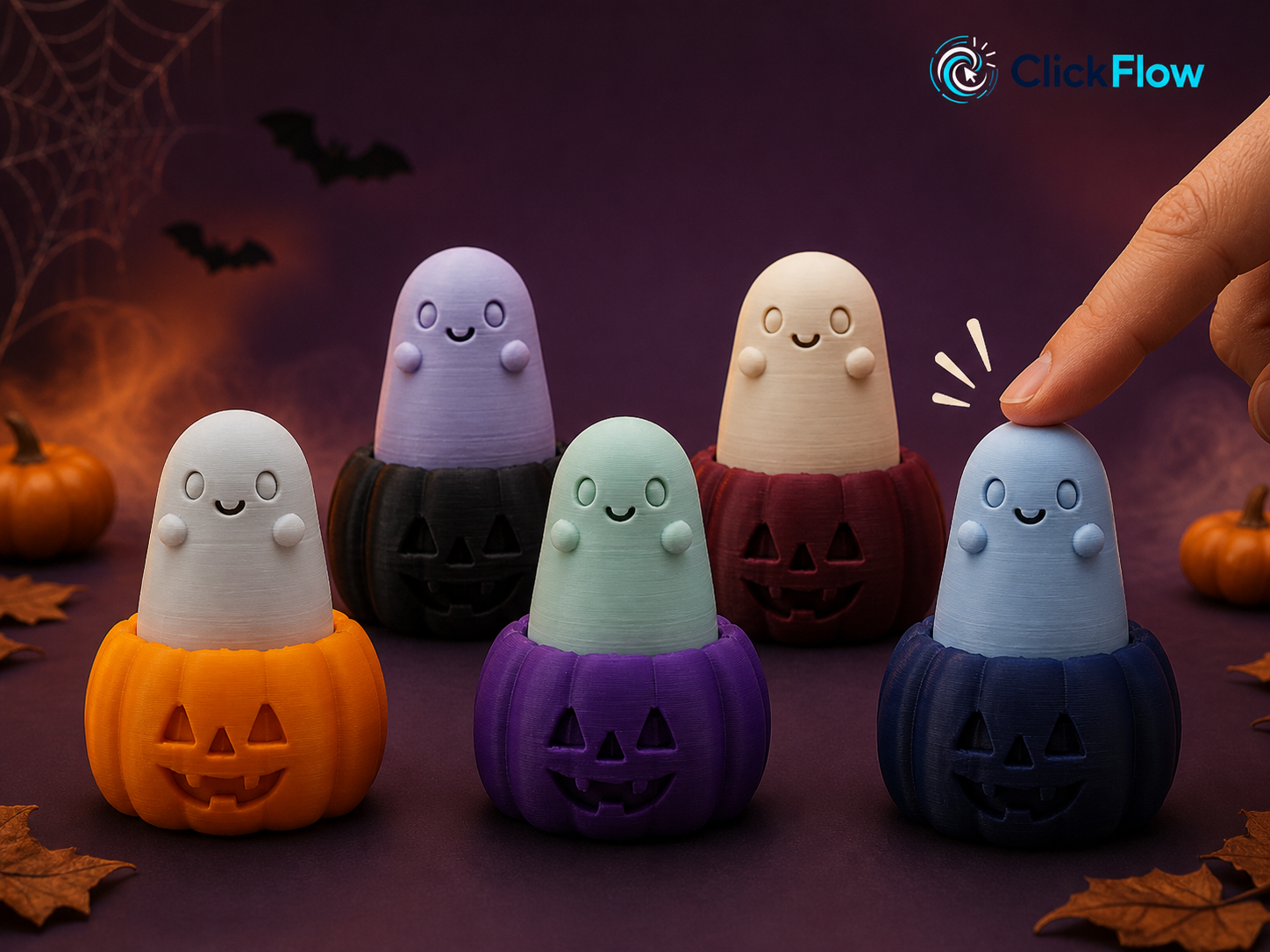Ghost Pumpkin Clicker | Halloween Desk Fidget 3D model