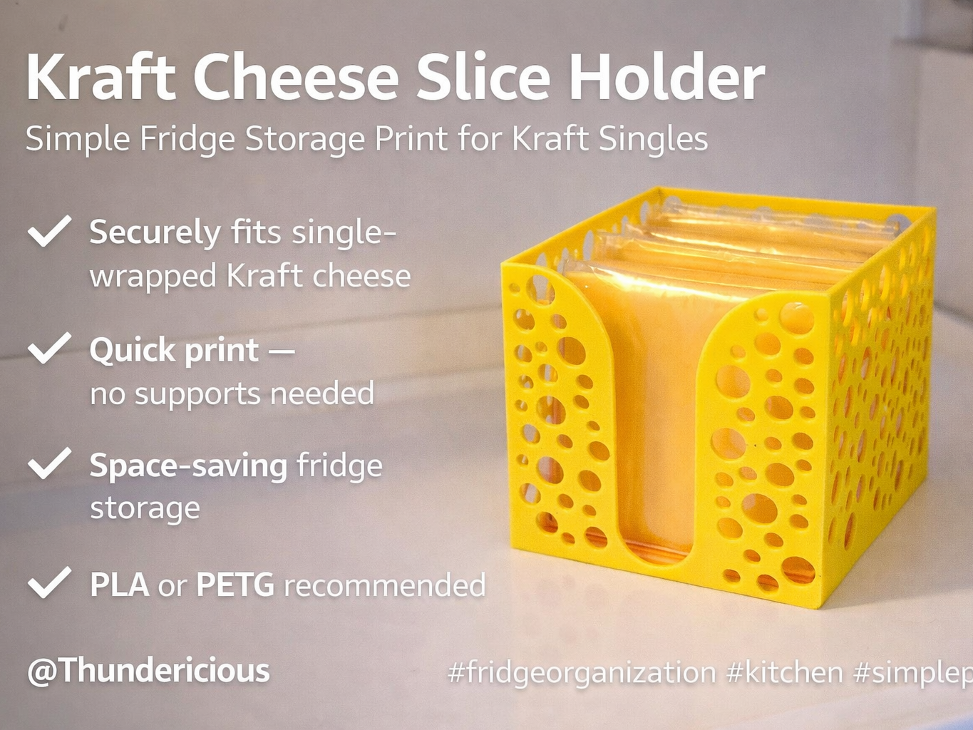 Cheese Slice Holder — Simple Fridge Storage Print