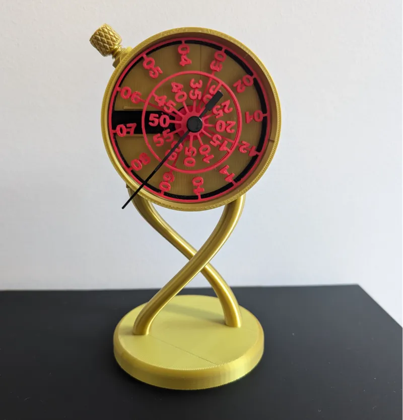 Helix stand for rotating number dial clock