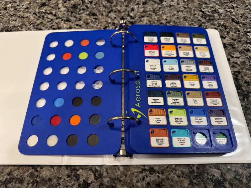 Bambu Filament Swatch Plate for Mini Binder