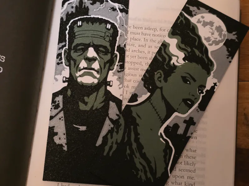 Frankenstein and Bride bookmark set