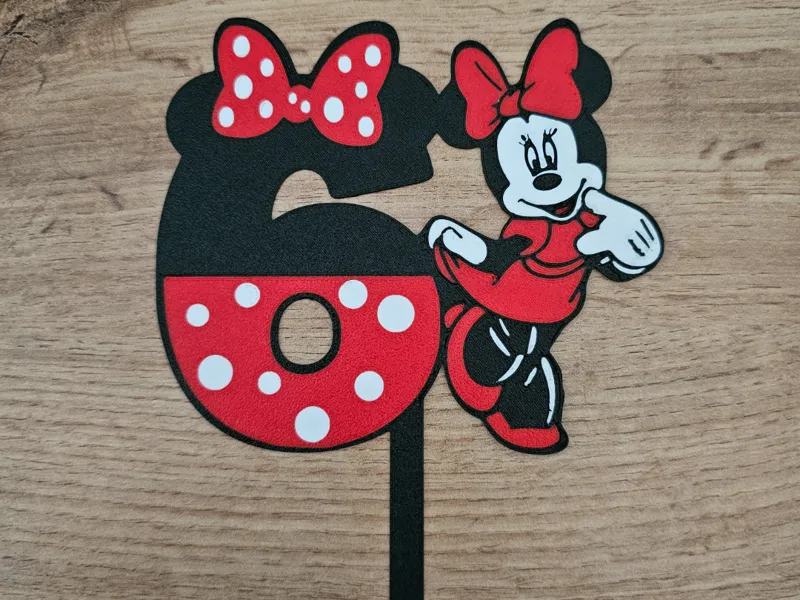 Minnie 6 birthday cake topperr