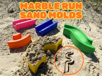 Sand molds for marble runs