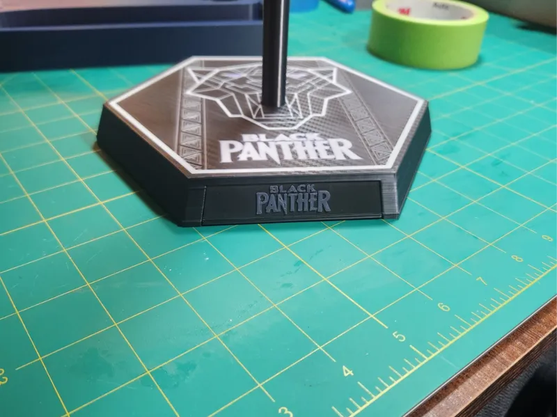 Black Panther Mask Base/Stand - Marvel Name Plate