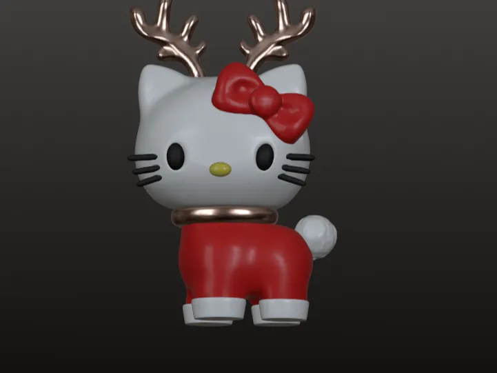 Hello kitty reindeer NO AMS - Free 3D Print Model - MakerWorld
