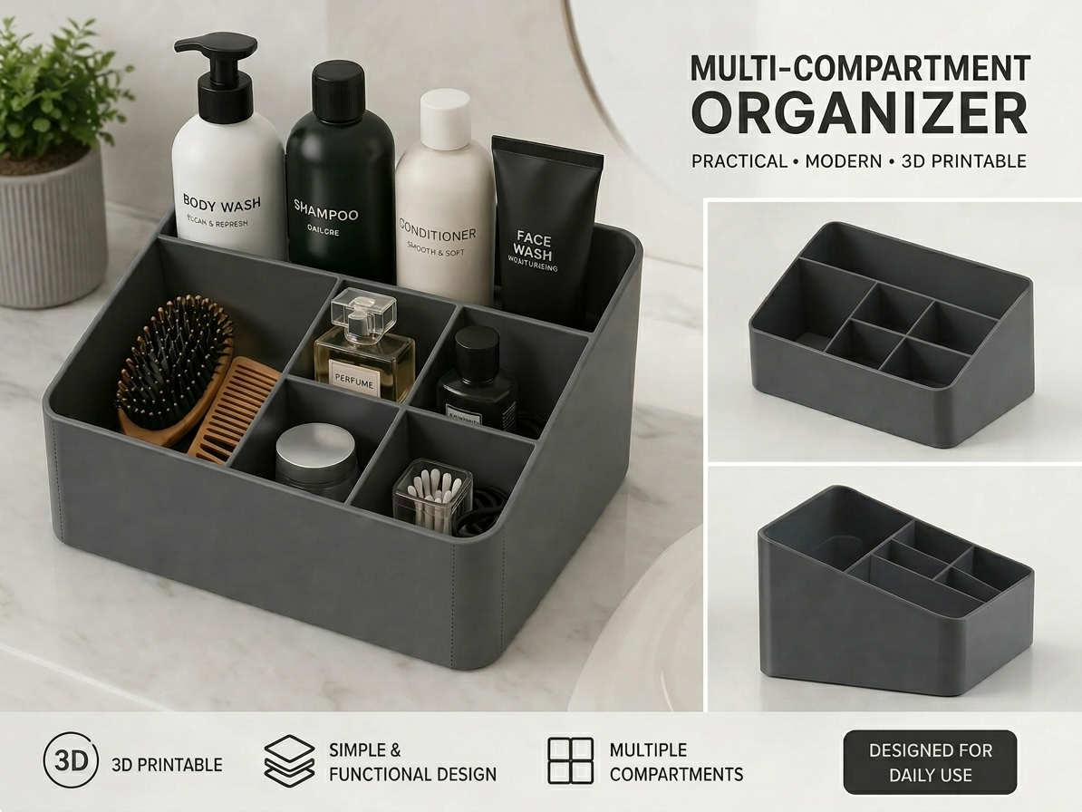 Multi-Compartment Bathroom Organizer