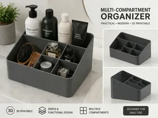 Multi-Compartment Bathroom Organizer