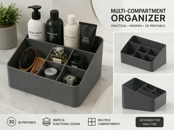 Organiseur de salle de bain multi-compartiments