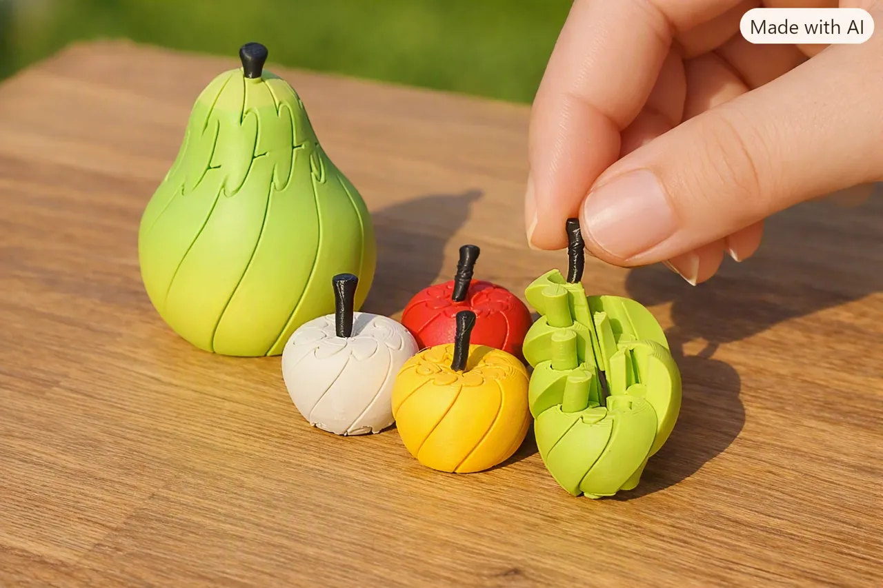 The Smallest Apple Fidget (print in place) view 2