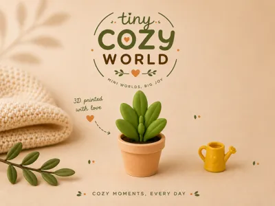 -Tiny Cozy world- Small potted plant