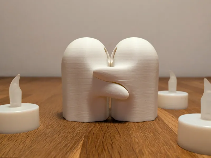Cute hugging ghosts - tealight compatible