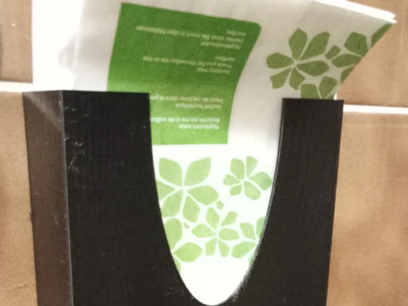 hygiene paper bag holder for hygiene pads