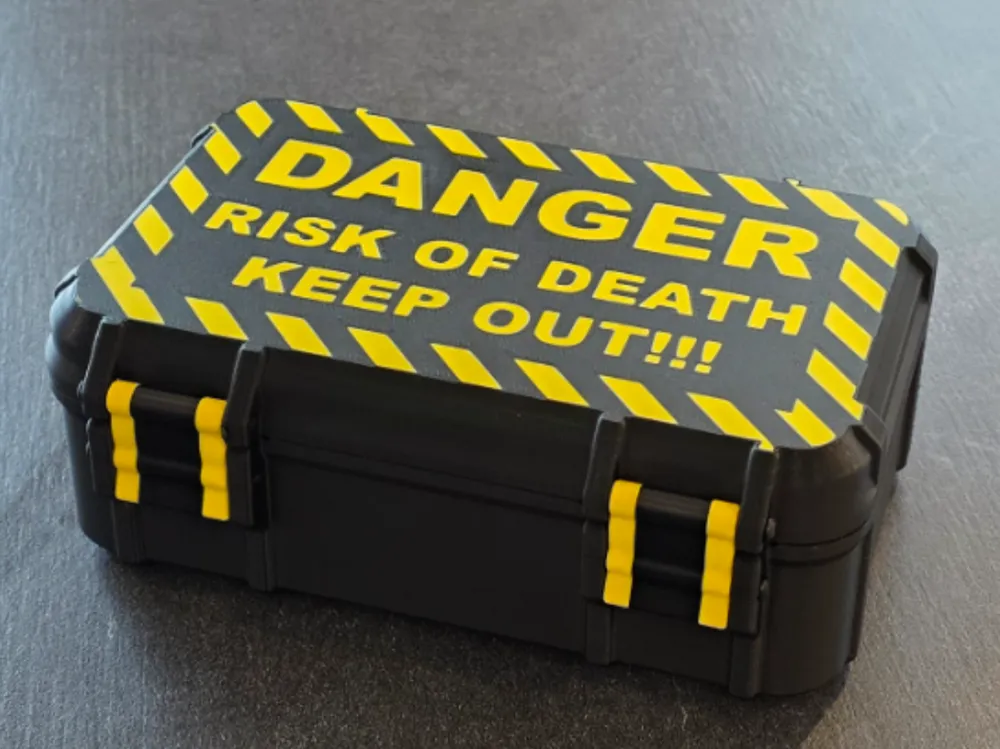 Organizador: DANGER RISK OF DEATH - Rugged Storage Box. Referencia del modelo original.