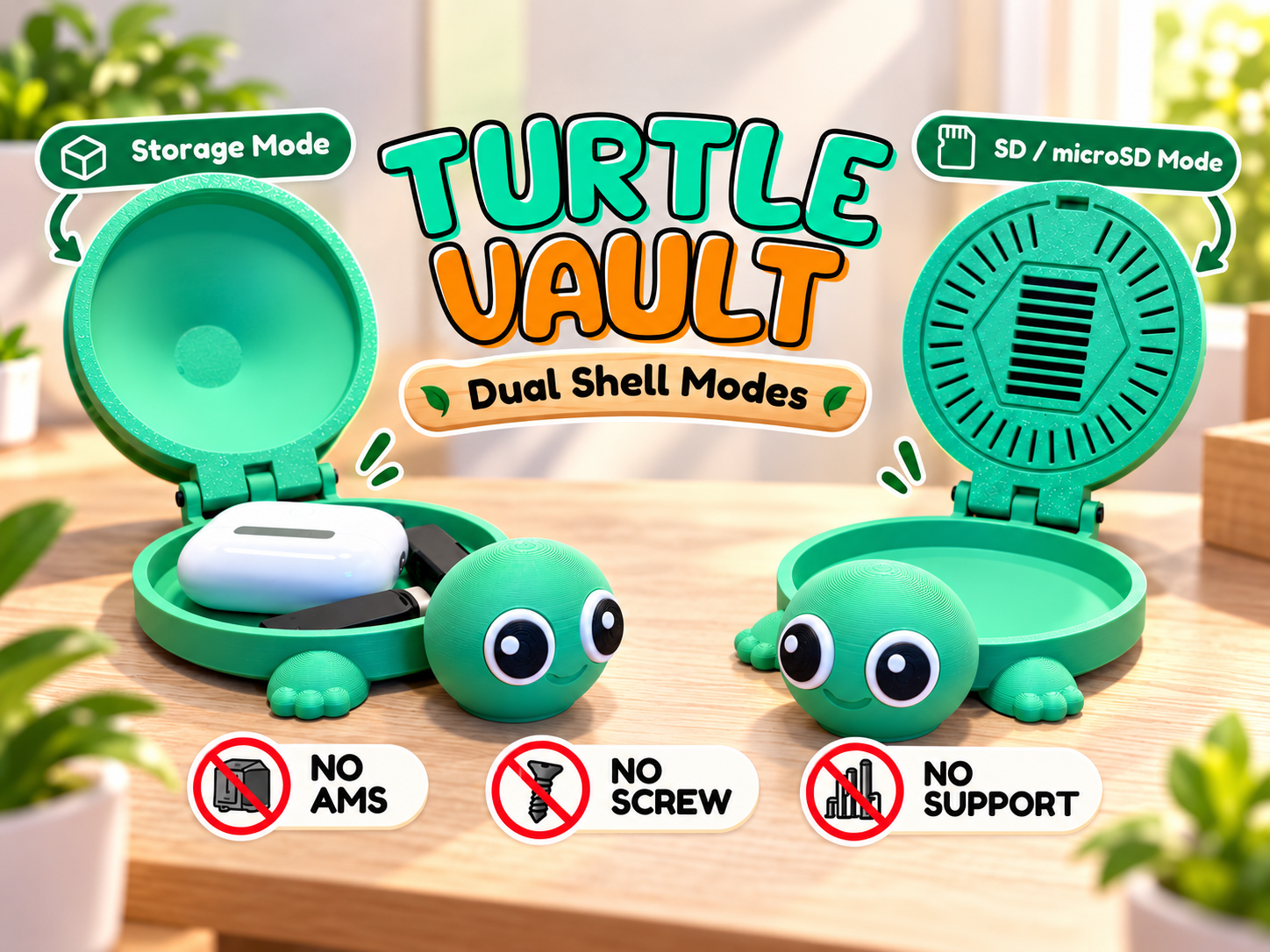 Turtle Swap-Shell – Storage or SD Card / NO AMS 3D model