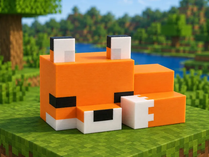 Sleepy Minecraft Fox 