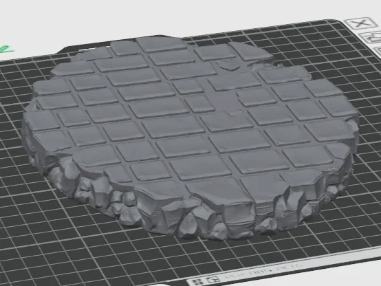 Base per statuette strada distrutta
