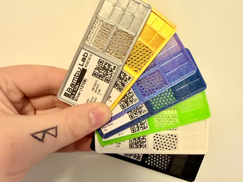 Filament Swatch With Innfill Types