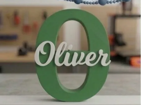 Oliver Lettera O con Nome Personalizzata Bicolore