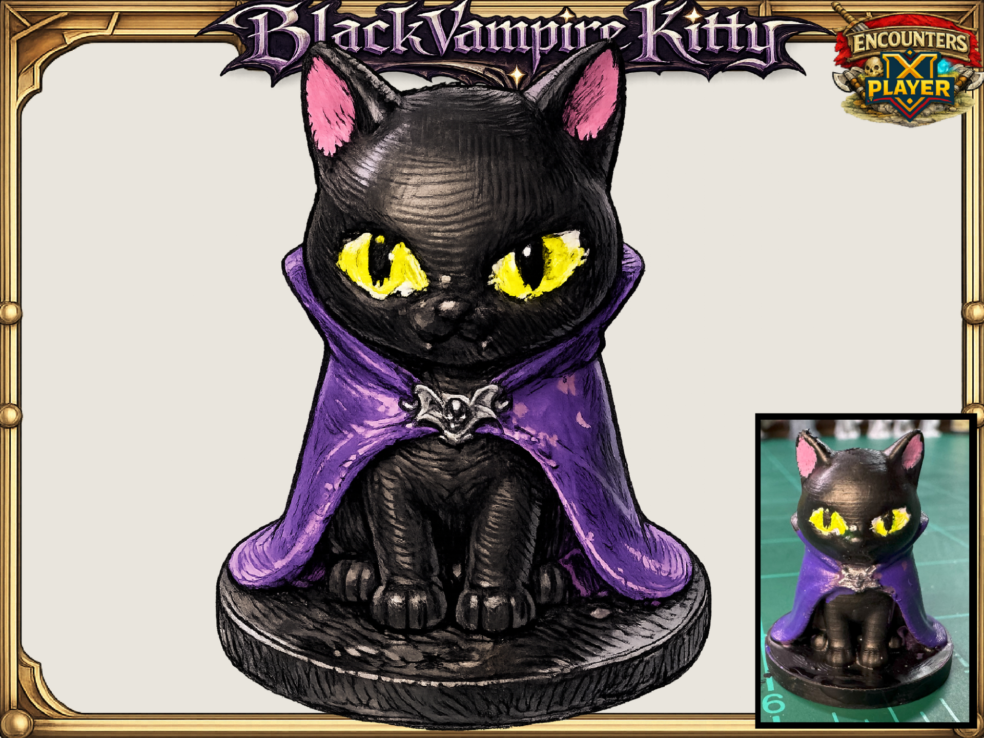 Vampire Black Cat Kitty: DnD D&D Pathfinder Mini
