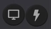 Monitor + lightning symbol, black and white, 5mm hole