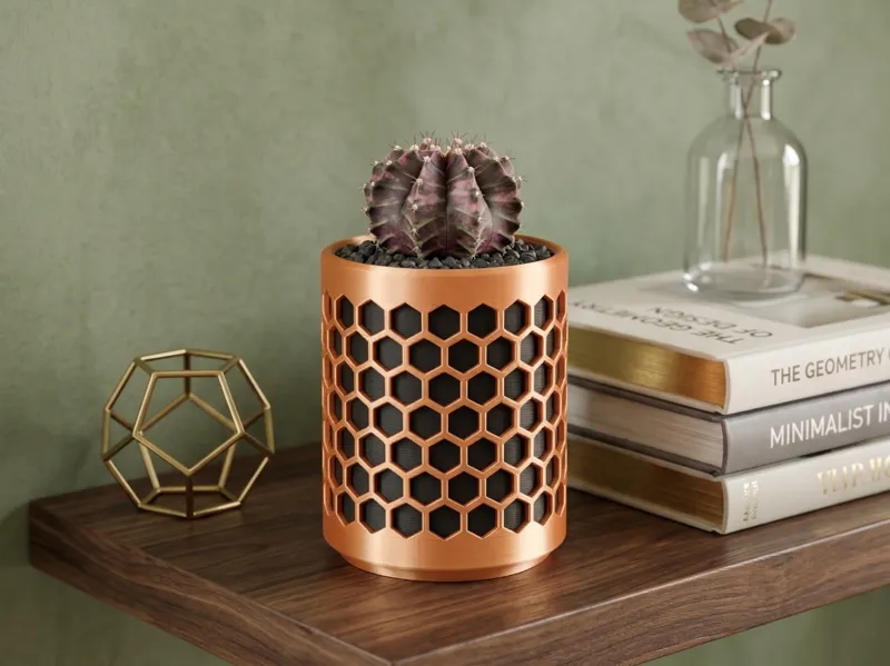 Elegant Honeycomb Pot Planter (No Supports)