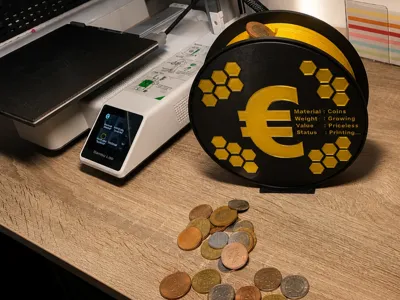 Filament Savings Spool – 3D Printing Piggy Bank