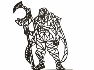 Geometric Low Poly Ramattra with stand