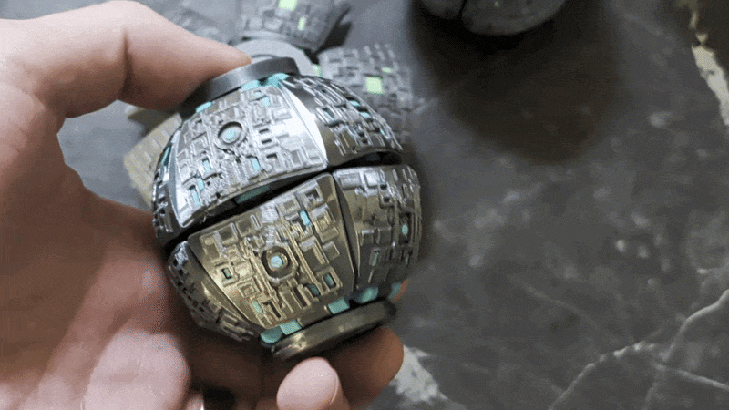 Borg Sphere Inspired Push to Spin Fidget - 1