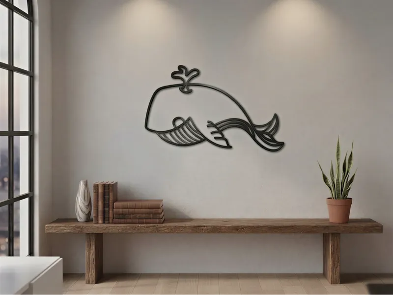 Whale wall decoration