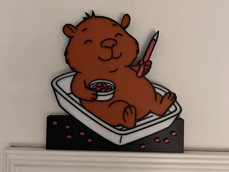 Capybara im Diamond Painting Schiffchen Tür Deko