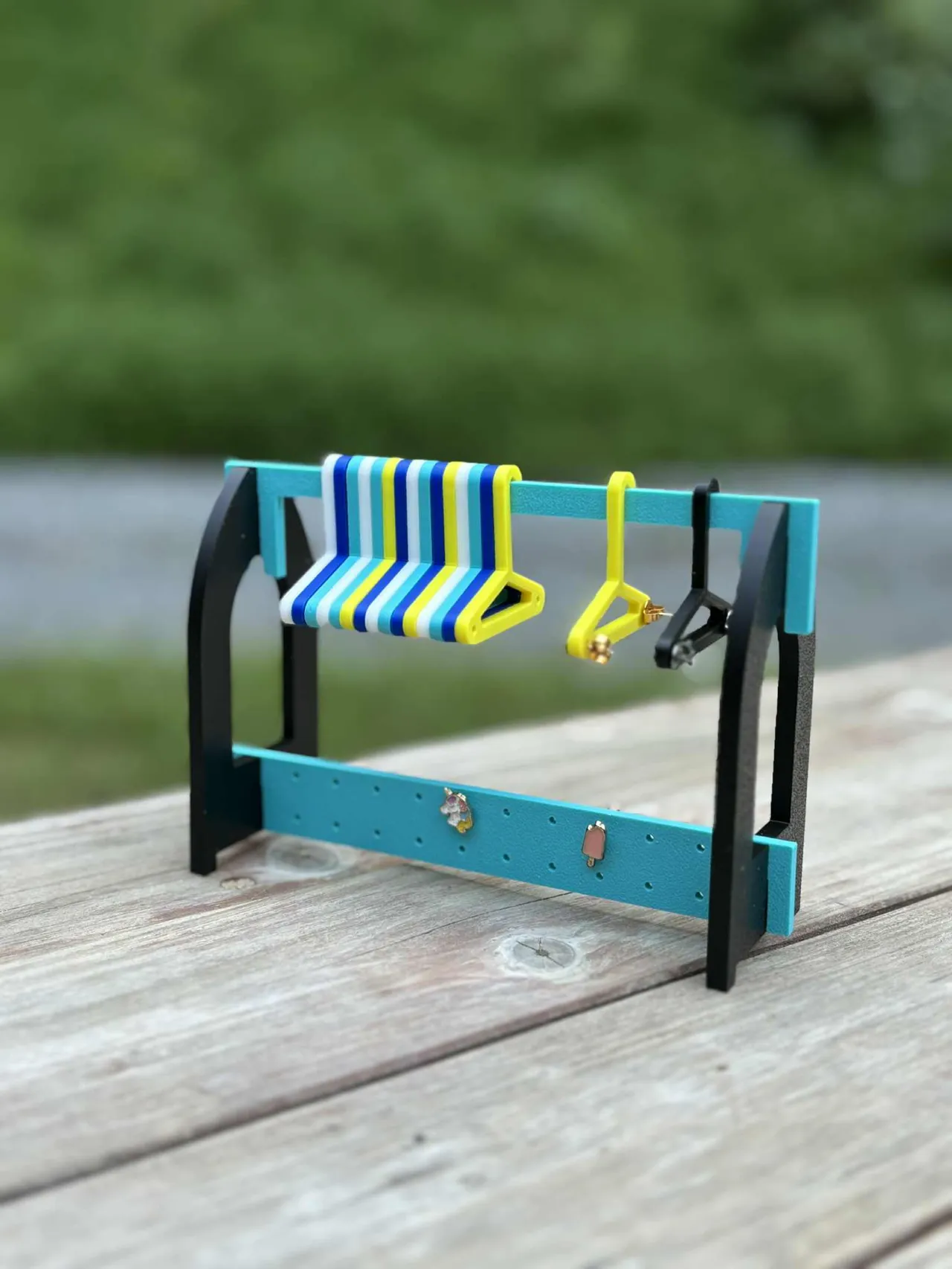 Mini wardrobe earring display / holder view 4