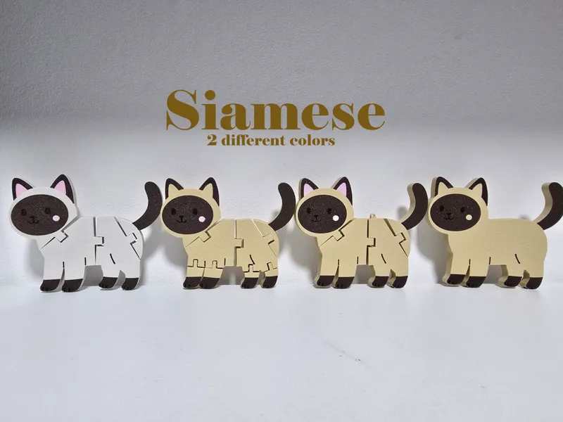 Siamese Flexi Cat - keychain