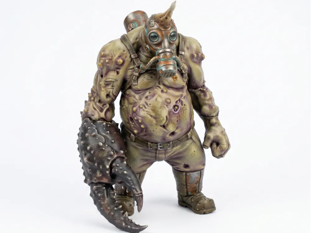 Pieza para disfraz o exhibición: Grimdark Trench Crusade Plague Ogre. Referencia del modelo original.