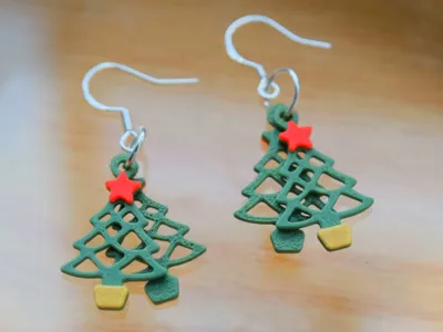Dimensional Christmas Tree Earrings